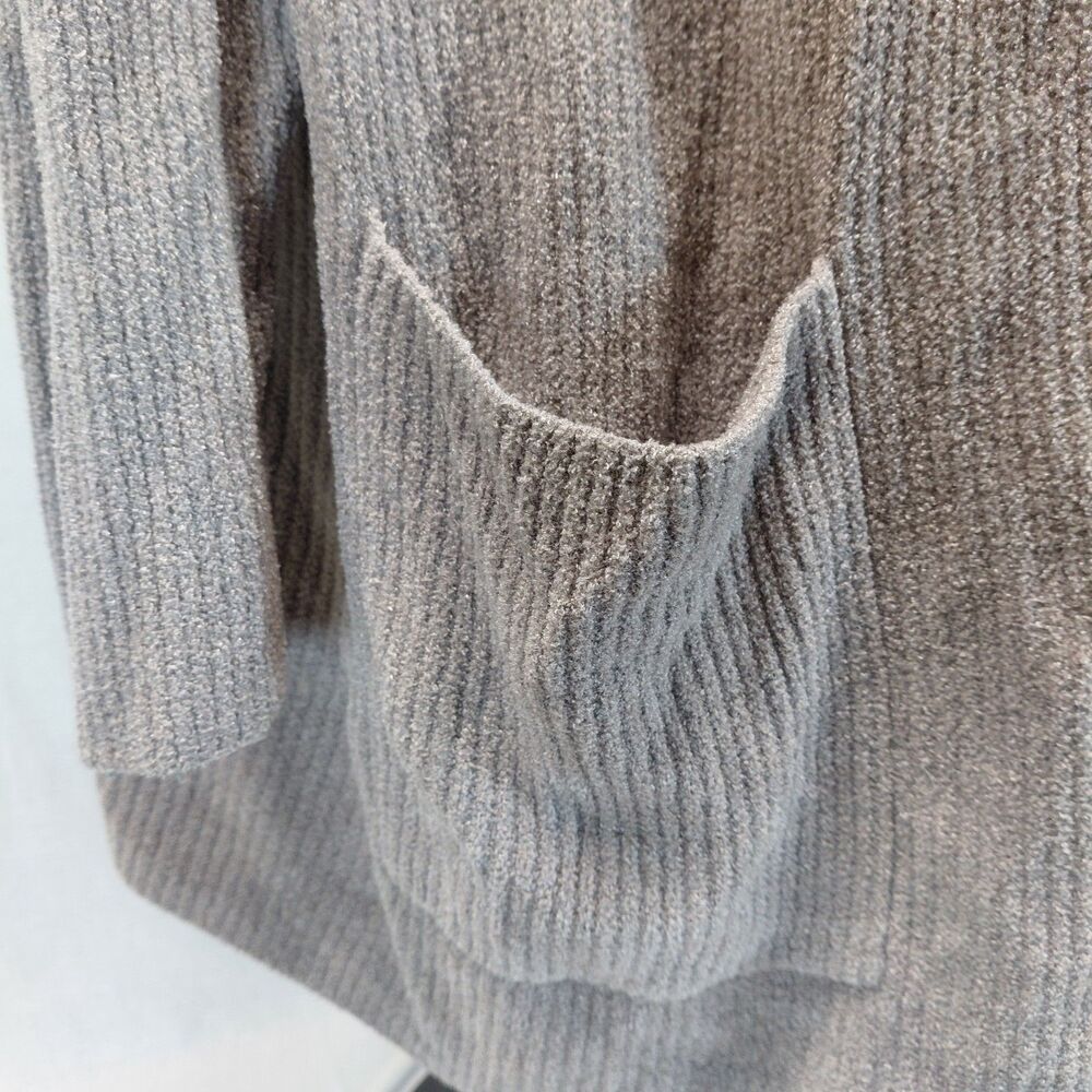 Barefoot Dreams CozyChic Ultra Lite taupe hooded open front cardigan SZ 3XL - Picture 7 of 11